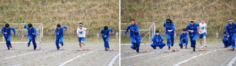 9生年の「00メートル走の様子の写真